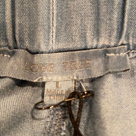 Love Tree Tencel PaperBag Joggers Size Large Lightweight Denim - Picture 8 of 9